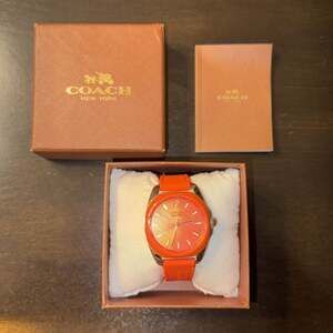 NEW Coach Ladies Watch Orange Silicon Jelly Strap